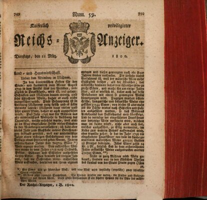 Kaiserlich privilegirter Reichs-Anzeiger (Allgemeiner Anzeiger der Deutschen) Dienstag 11. März 1800