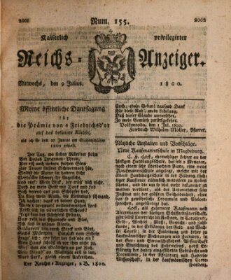 Kaiserlich privilegirter Reichs-Anzeiger (Allgemeiner Anzeiger der Deutschen) Mittwoch 9. Juli 1800