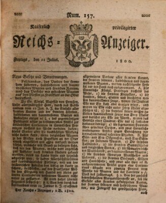 Kaiserlich privilegirter Reichs-Anzeiger (Allgemeiner Anzeiger der Deutschen) Freitag 11. Juli 1800