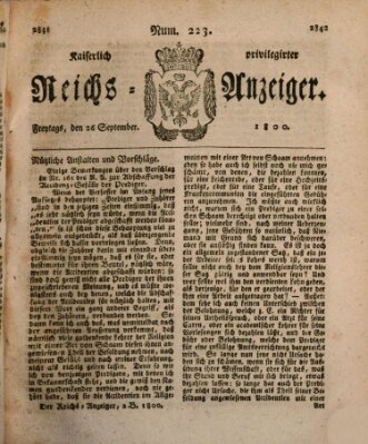 Kaiserlich privilegirter Reichs-Anzeiger (Allgemeiner Anzeiger der Deutschen) Freitag 26. September 1800