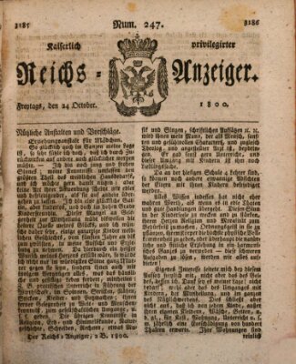 Kaiserlich privilegirter Reichs-Anzeiger (Allgemeiner Anzeiger der Deutschen) Freitag 24. Oktober 1800