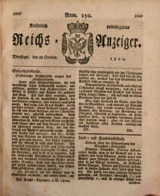 Kaiserlich privilegirter Reichs-Anzeiger (Allgemeiner Anzeiger der Deutschen) Dienstag 28. Oktober 1800