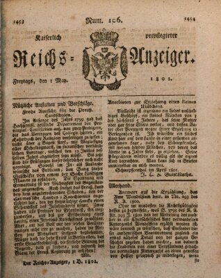 Kaiserlich privilegirter Reichs-Anzeiger (Allgemeiner Anzeiger der Deutschen) Freitag 1. Mai 1801