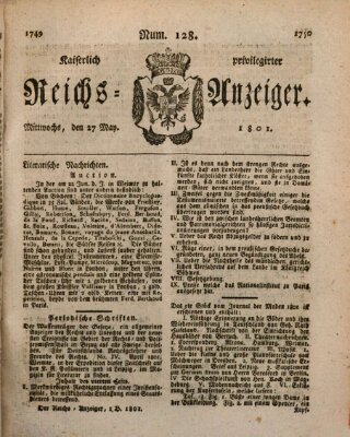 Kaiserlich privilegirter Reichs-Anzeiger (Allgemeiner Anzeiger der Deutschen) Mittwoch 27. Mai 1801