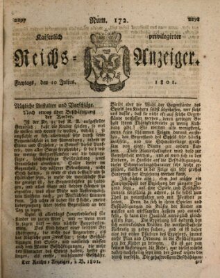 Kaiserlich privilegirter Reichs-Anzeiger (Allgemeiner Anzeiger der Deutschen) Freitag 10. Juli 1801
