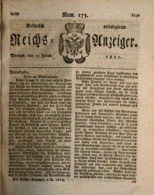 Kaiserlich privilegirter Reichs-Anzeiger (Allgemeiner Anzeiger der Deutschen) Montag 13. Juli 1801