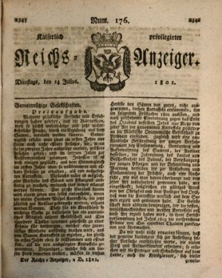 Kaiserlich privilegirter Reichs-Anzeiger (Allgemeiner Anzeiger der Deutschen) Dienstag 14. Juli 1801