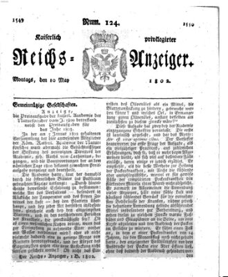 Kaiserlich privilegirter Reichs-Anzeiger (Allgemeiner Anzeiger der Deutschen) Montag 10. Mai 1802