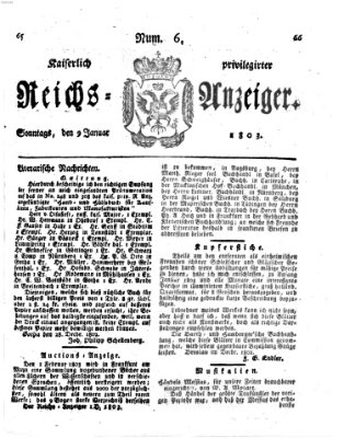 Kaiserlich privilegirter Reichs-Anzeiger (Allgemeiner Anzeiger der Deutschen) Sonntag 9. Januar 1803