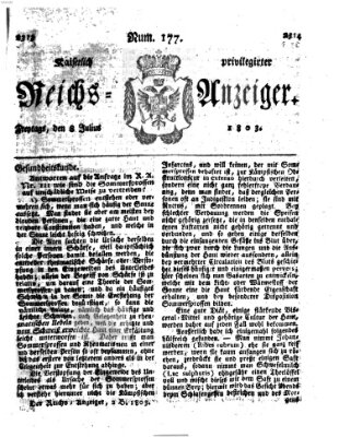 Kaiserlich privilegirter Reichs-Anzeiger (Allgemeiner Anzeiger der Deutschen) Freitag 8. Juli 1803