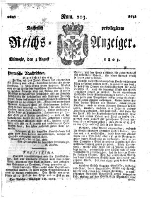 Kaiserlich privilegirter Reichs-Anzeiger (Allgemeiner Anzeiger der Deutschen) Mittwoch 3. August 1803
