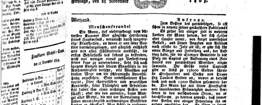 Kaiserlich privilegirter Reichs-Anzeiger (Allgemeiner Anzeiger der Deutschen) Freitag 25. November 1803