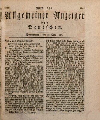 Allgemeiner Anzeiger der Deutschen Donnerstag 18. Mai 1809
