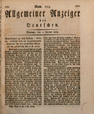 Allgemeiner Anzeiger der Deutschen Montag 12. Juni 1809