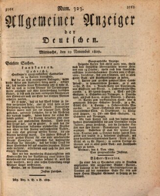 Allgemeiner Anzeiger der Deutschen Mittwoch 29. November 1809