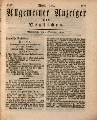 Allgemeiner Anzeiger der Deutschen Mittwoch 6. Dezember 1809