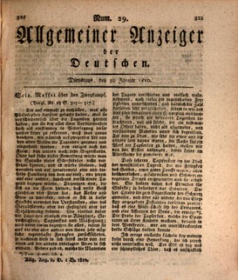 Allgemeiner Anzeiger der Deutschen Dienstag 30. Januar 1810