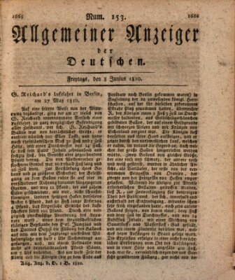 Allgemeiner Anzeiger der Deutschen Freitag 8. Juni 1810