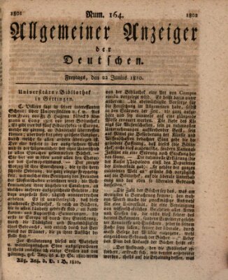 Allgemeiner Anzeiger der Deutschen Freitag 22. Juni 1810