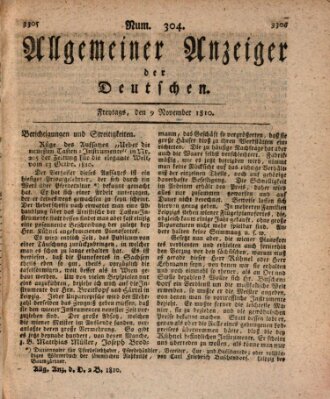 Allgemeiner Anzeiger der Deutschen Freitag 9. November 1810