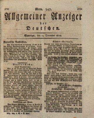 Allgemeiner Anzeiger der Deutschen Sonntag 23. Dezember 1810