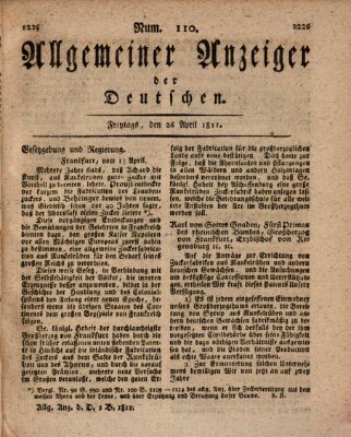 Allgemeiner Anzeiger der Deutschen Freitag 26. April 1811