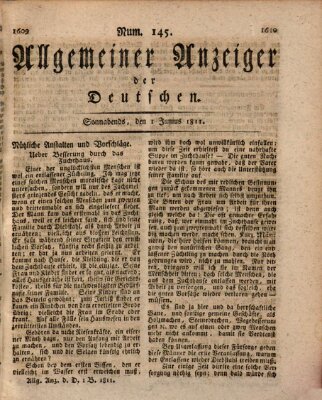 Allgemeiner Anzeiger der Deutschen Samstag 1. Juni 1811