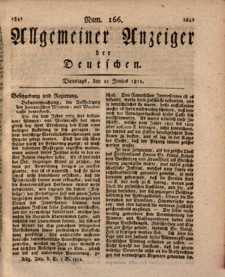Allgemeiner Anzeiger der Deutschen Dienstag 25. Juni 1811