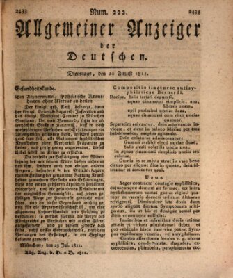 Allgemeiner Anzeiger der Deutschen Dienstag 20. August 1811