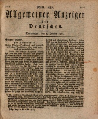 Allgemeiner Anzeiger der Deutschen Donnerstag 24. Oktober 1811