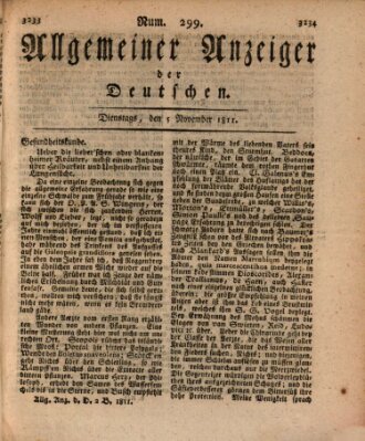 Allgemeiner Anzeiger der Deutschen Dienstag 5. November 1811