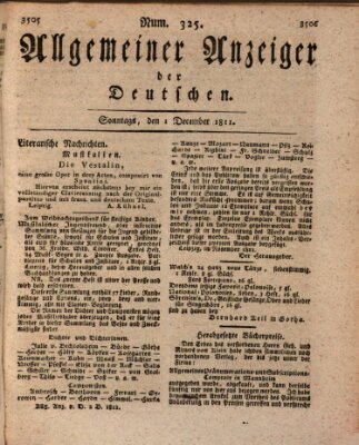 Allgemeiner Anzeiger der Deutschen Sonntag 1. Dezember 1811