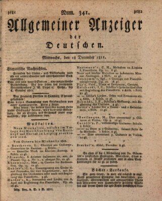 Allgemeiner Anzeiger der Deutschen Mittwoch 18. Dezember 1811