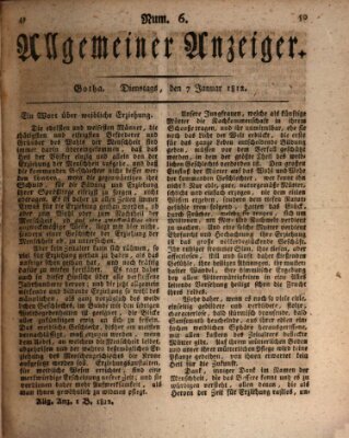 Allgemeiner Anzeiger der Deutschen Dienstag 7. Januar 1812