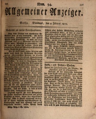 Allgemeiner Anzeiger der Deutschen Dienstag 4. Februar 1812