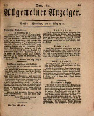 Allgemeiner Anzeiger der Deutschen Sonntag 22. März 1812