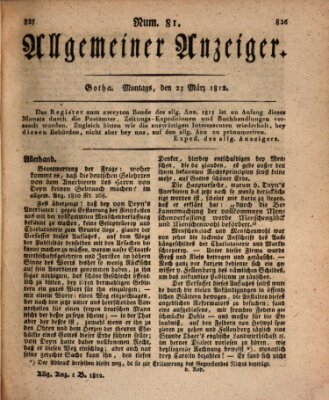 Allgemeiner Anzeiger der Deutschen Montag 23. März 1812