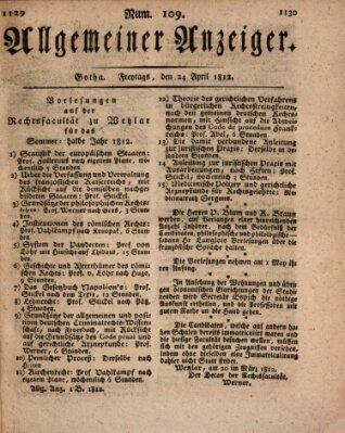 Allgemeiner Anzeiger der Deutschen Freitag 24. April 1812