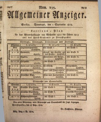 Allgemeiner Anzeiger der Deutschen Dienstag 1. September 1812