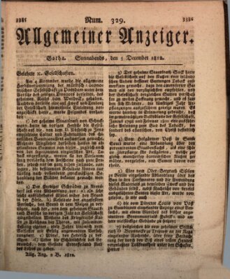 Allgemeiner Anzeiger der Deutschen Samstag 5. Dezember 1812
