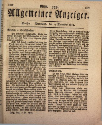 Allgemeiner Anzeiger der Deutschen Dienstag 15. Dezember 1812
