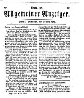 Allgemeiner Anzeiger der Deutschen Mittwoch 31. März 1813
