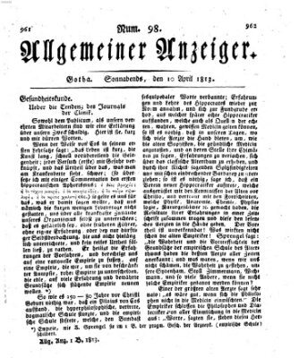 Allgemeiner Anzeiger der Deutschen Samstag 10. April 1813