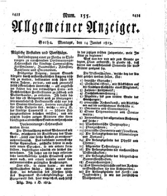 Allgemeiner Anzeiger der Deutschen Montag 14. Juni 1813