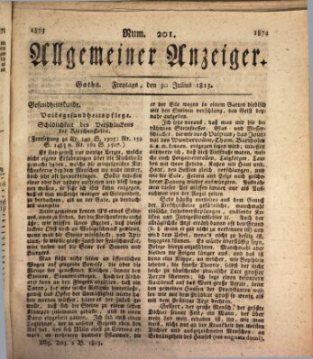 Allgemeiner Anzeiger der Deutschen Freitag 30. Juli 1813