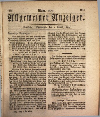 Allgemeiner Anzeiger der Deutschen Sonntag 1. August 1813