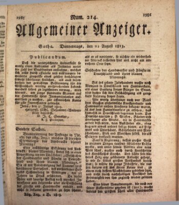 Allgemeiner Anzeiger der Deutschen Donnerstag 12. August 1813