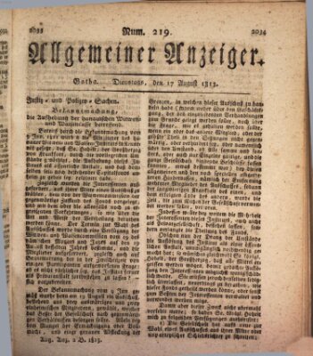 Allgemeiner Anzeiger der Deutschen Dienstag 17. August 1813