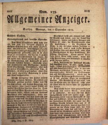 Allgemeiner Anzeiger der Deutschen Montag 6. September 1813