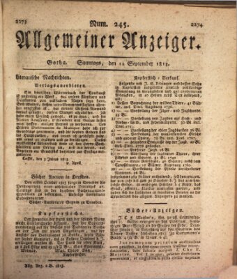 Allgemeiner Anzeiger der Deutschen Sonntag 12. September 1813